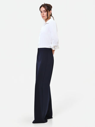 Studio Navy Blue Crepe Palazzo Pants