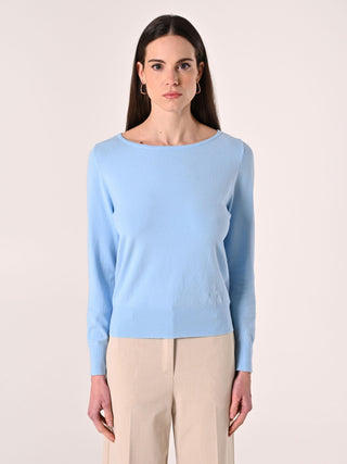 Light Blue Boatneck Jumper