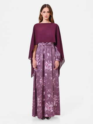 Burgundy cape-style shrug