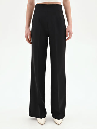 Black wide-leg trousers
