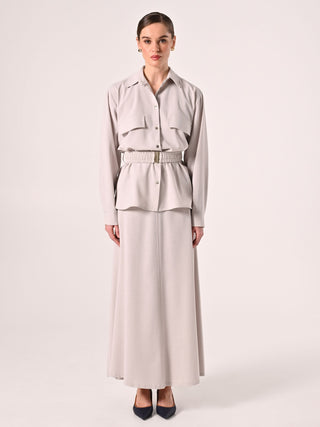 Pearl Grey Utility Jacket