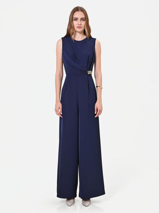 Combinaison bleu marine drapée