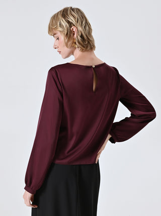 Blusa in Raso Bordeaux