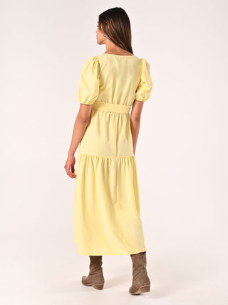 Robe jaune en coton mélangé