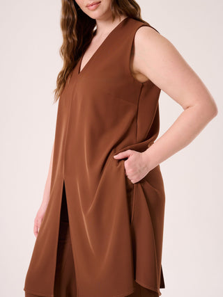 Curvy Long Chocolate Top