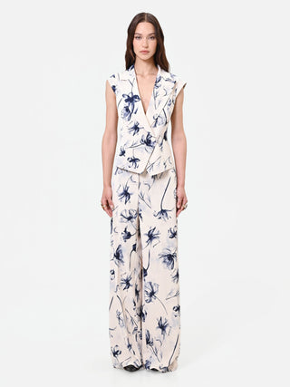 Navy Floral Print Gilet